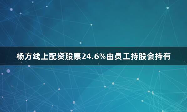 杨方线上配资股票24.6%由员工持股会持有